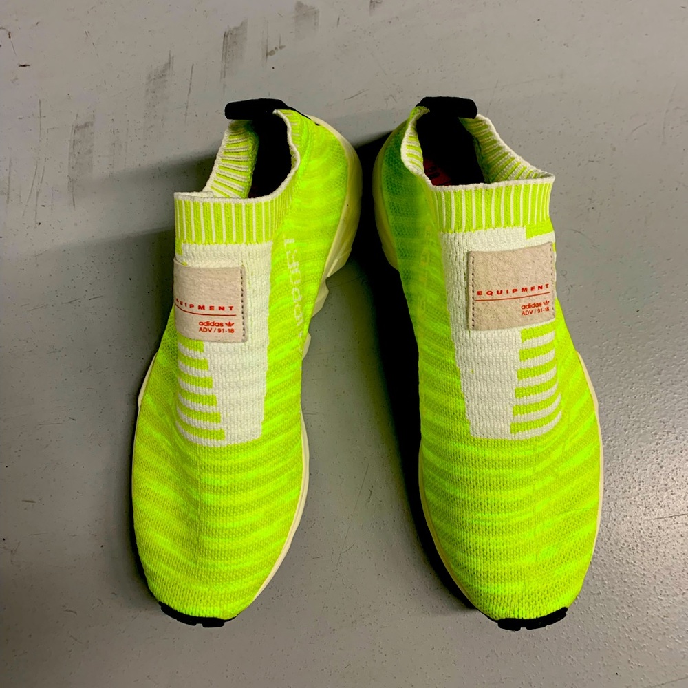 Neon ADIDAS sock shoe futuristic thangs